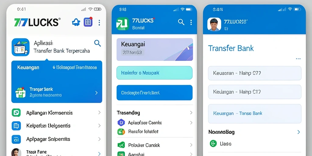 Antarmuka 77LUCKS yang sederhana dan intuitif untuk transaksi keuangan.
