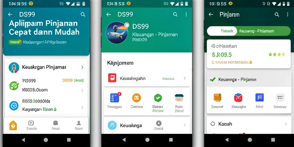 Antarmuka aplikasi DS99 yang sederhana dan mudah digunakan untuk pengajuan Pinjaman.