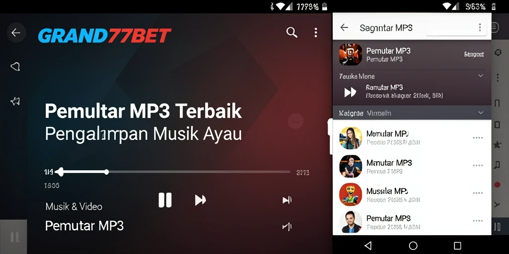 Tampilan antarmuka GRAND77BET yang modern dan mudah digunakan untuk Pemutar MP3.