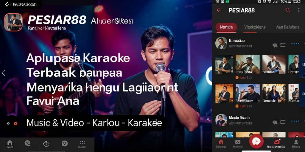 Antarmuka aplikasi PESIAR88 yang memudahkan bernyanyi Karaoke.