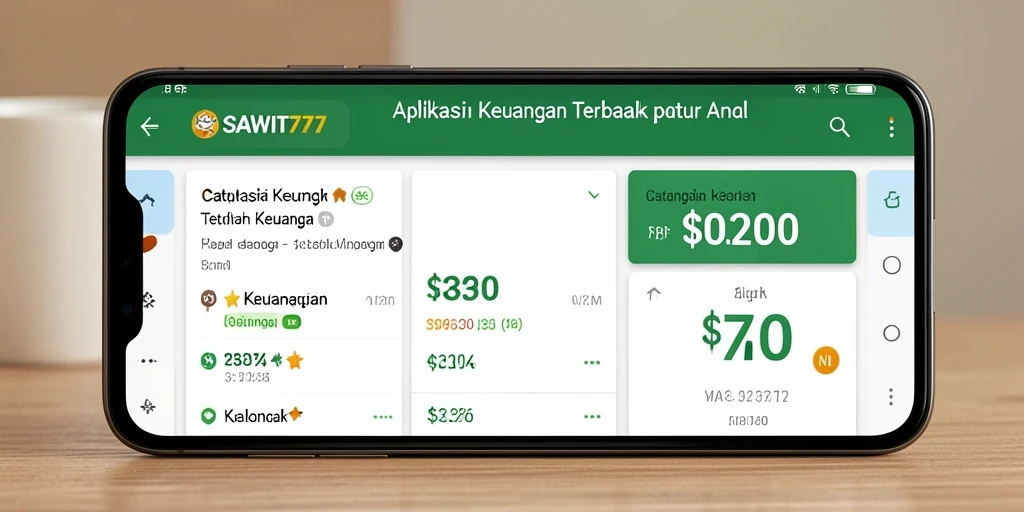 Tampilan antarmuka utama aplikasi SAWIT777 untuk Catatan Keuangan.