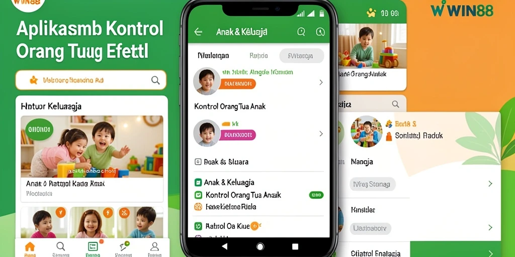 Antarmuka aplikasi WIN88 untuk kontrol orang tua yang intuitif.