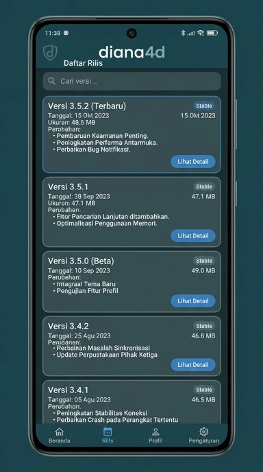 Riwayat Versi diana4d untuk Pengguna Android
